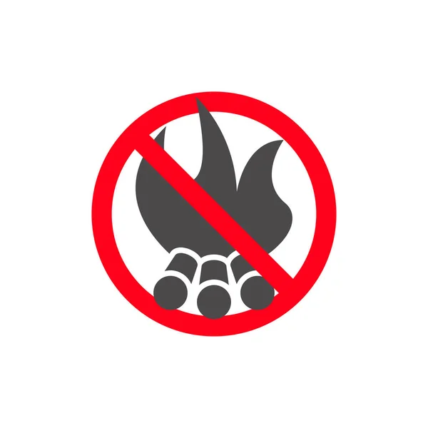 Forbidden Make Bonfire Sign Vector Illustration — ストックベクタ