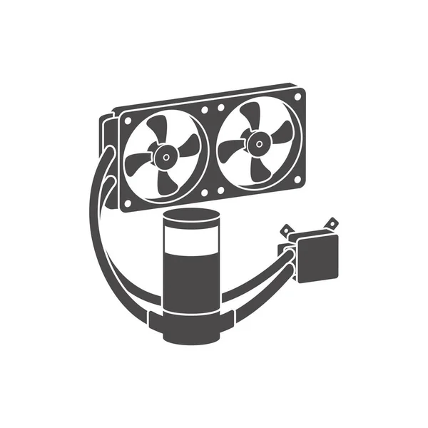 Liquid Cooling System Icon Flat Style Vector Illustration — Vetor de Stock