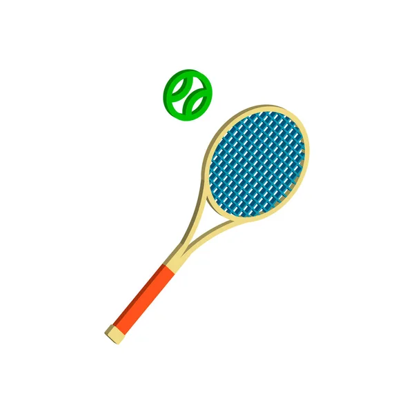 Raqueta Tenis Vector Isométrico Vista — Vector de stock