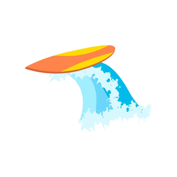 波浪上的冲浪板 矢量等距和三维视图 — 图库矢量图片