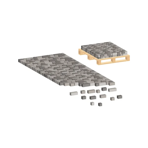 Layout Example Paving Slabs Paving Slabs Pallet Vector Isometric View — ストックベクタ