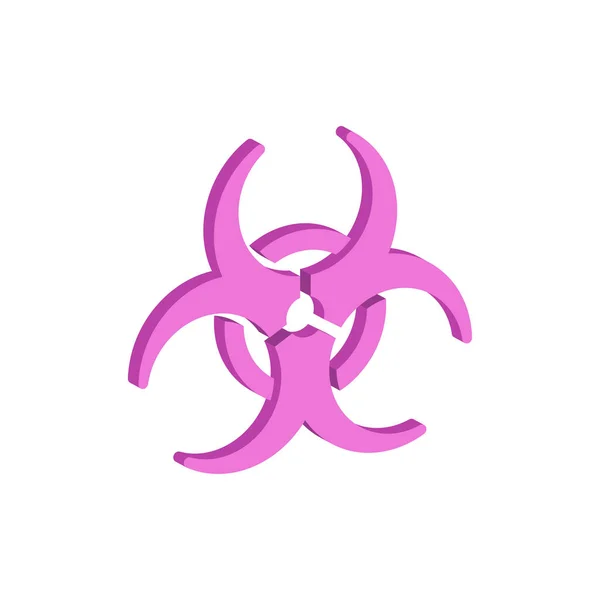 Biological Hazard Symbol Vector Isometric View —  Vetores de Stock