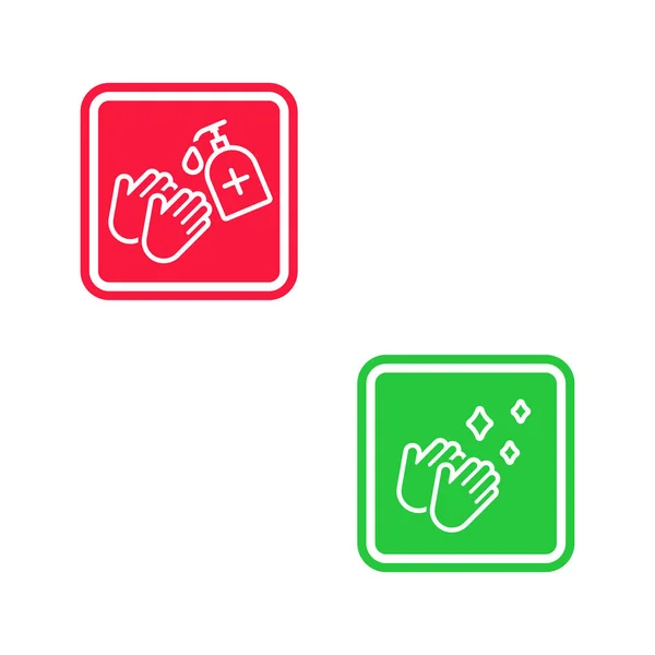 Cleanliness Health Care Sanitize Your Hands Sign Flat Style Vector —  Vetores de Stock