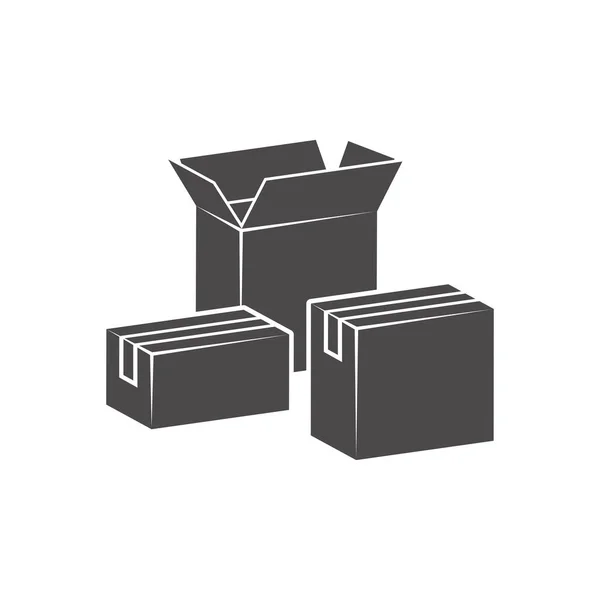 Cardboard Boxes Delivery Icon Flat Style Vector Illustration — Vetor de Stock