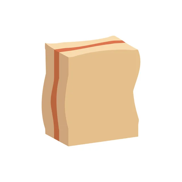 Damaged Cardboard Box Parcel Delivered Vector Isometric View — Vettoriale Stock