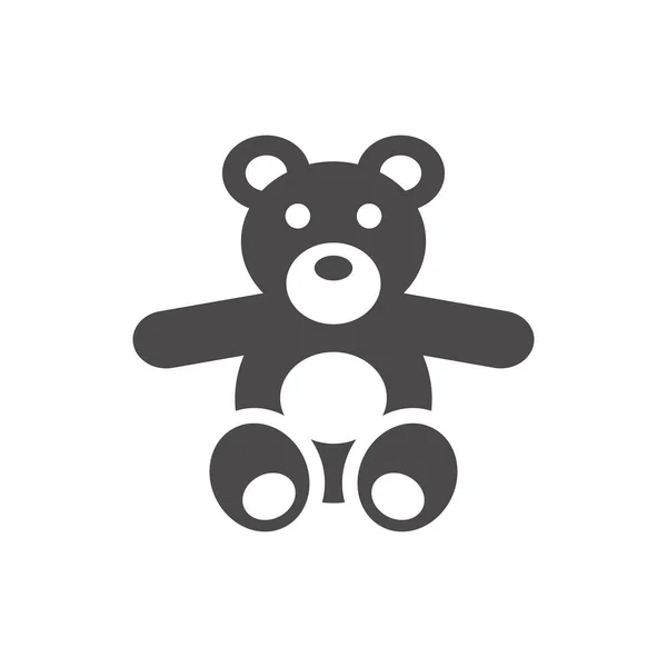 Teddy Bear Icon Flat Style Vector Illustration — Vetor de Stock