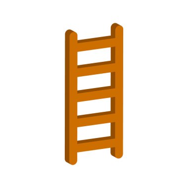 Merdiven simgesi beyaz arkaplanda izole edildi. Isometric ve 3D görünüm.