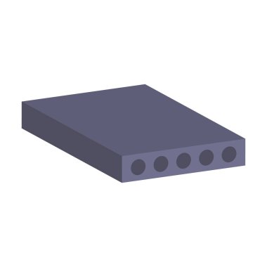 Beton levha simgesi beyaz arkaplanda izole edildi. Isometric ve 3D görünüm.
