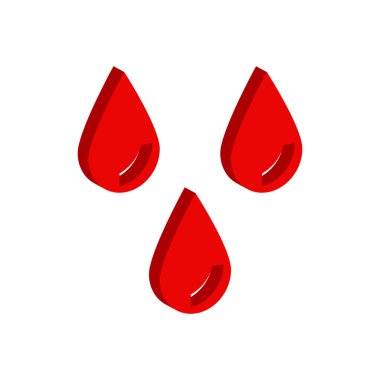 Kanama simgesi beyaz arkaplanda izole edildi. Isometric ve 3D görünüm.