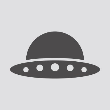 Düz biçimli UFO simgesi. Vektör illüstrasyonu.
