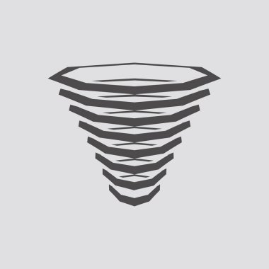 Beyaz arkaplanda izole edilmiş tornado simgesi. Vektör illüstrasyonu.