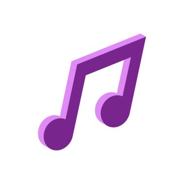 Not simgesi beyaz arkaplanda izole edildi. Isometric ve 3D görünüm.