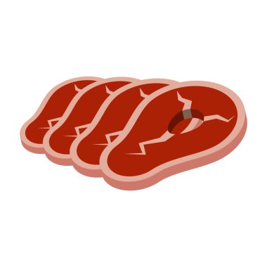 Bacon. Izgara için domuz pastırması kesme. Beyaz arka planda izole edilmiş..