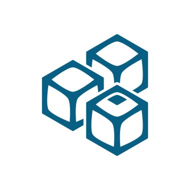 Beyaz arkaplanda izole edilmiş buz küpleri simgesi. Vektör illüstrasyonu.