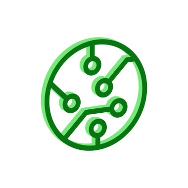 Yazdırılmış devre kartı simgesi beyaz arkaplanda izole edildi. Isometric ve 3D görünüm.