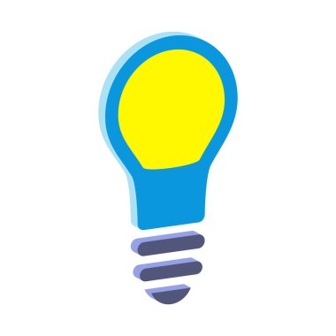 Ampul simgesi beyaz arkaplanda izole edildi. Isometric ve 3D görünüm.