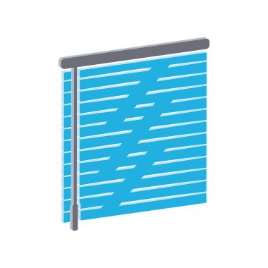 Jalousie simgesi beyaz arkaplanda izole edildi. Isometric ve 3D görünüm.