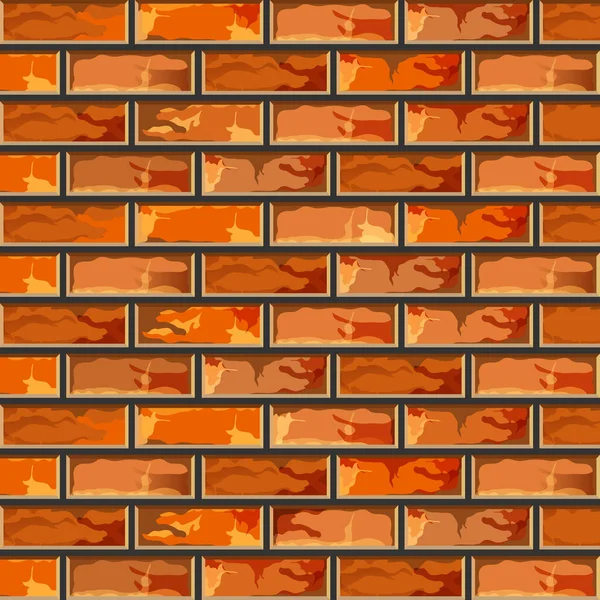 Кирпичная Стена Образец Стены Красного Кирпича — стоковый вектор