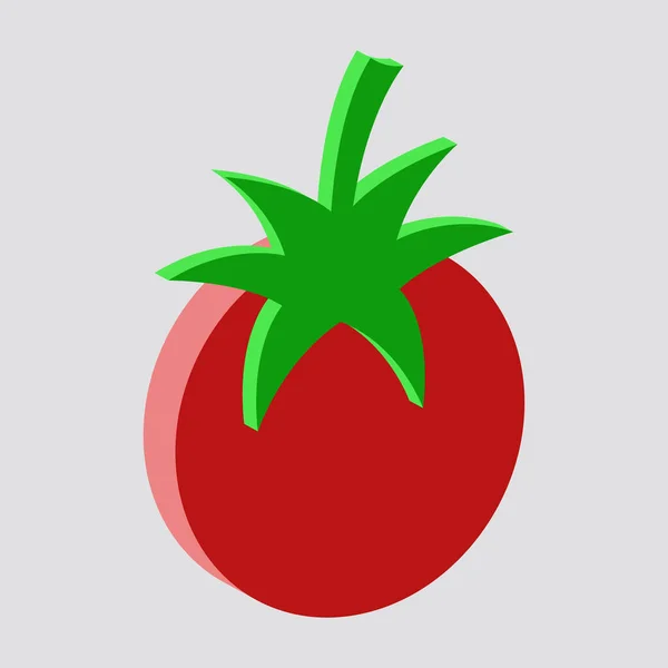 Icono Tomate Aislado Sobre Fondo Blanco Vista Isométrica — Vector de stock