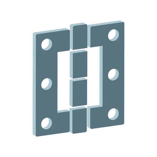 Deurscharnieren Pictogram Geïsoleerd Witte Achtergrond Isometrische Weergave — Stockvector