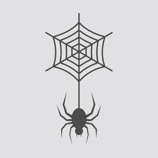 Icono Araña Estilo Plano Aislado Sobre Fondo Blanco Ilustración Vectorial — Archivo Imágenes Vectoriales