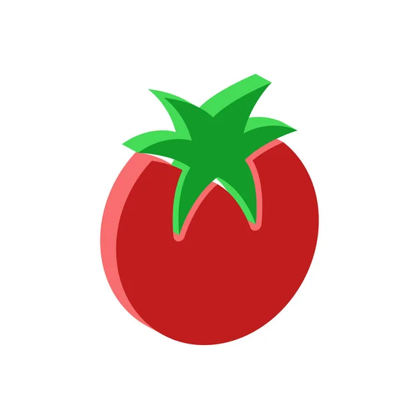 Icono Tomate Aislado Sobre Fondo Blanco Vista Isométrica — Vector de stock