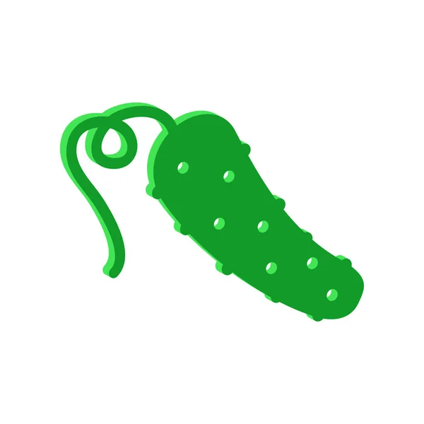 Cucumber 아이콘 배경에 Isometric — 스톡 벡터