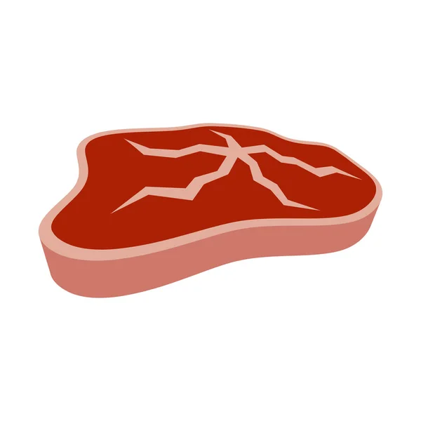 Beef Steak Cutting Stek Grilla Izolowane Białym Tle Isometric Widok — Wektor stockowy