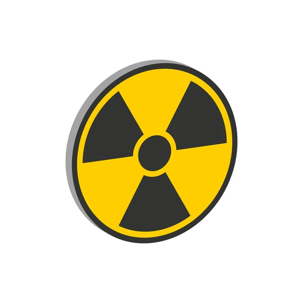 Radiation Sign Isolated White Background Isometric View — Stock Vector