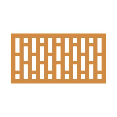 Beyaz arkaplanda izole edilmiş düz bir şekilde tuğla simgesi oluşturuluyor. Vektör illüstrasyonu.