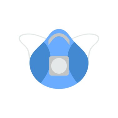 Tıbbi maske. Beyaz arka planda izole edilmiş virüslere karşı korunma aracı. Vektör illüstrasyonu.