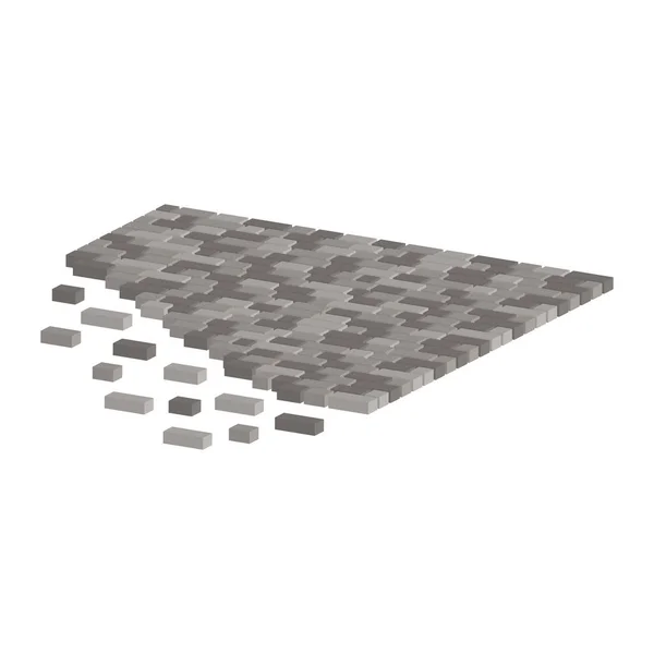 Layout Paving Slabs Walking Eleggs 화이트 그라운드 Vector Isometric — 스톡 벡터