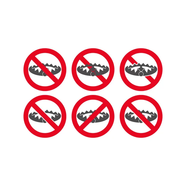 Ορισμός Πινακίδας Που Απαγορεύεται Κυνηγήσετε Για Μια Παγίδα Επίπεδο Στυλ — Διανυσματικό Αρχείο