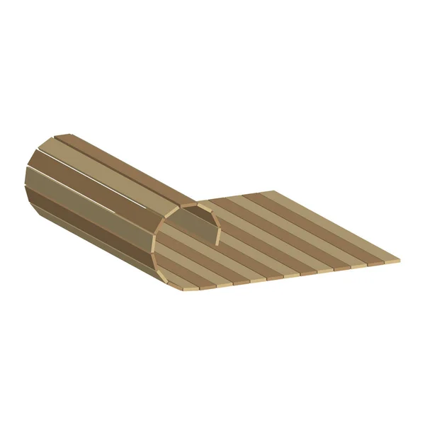 Mat Bamboo Twisting Sushi Rolls Isolated White Background Vektor Illusztráció — Stock Vector