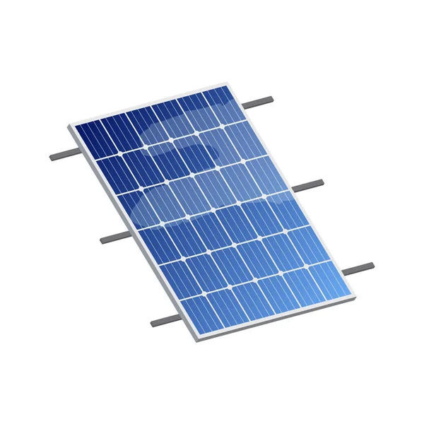 Solar Panel Solar Panel White Background Vector Illustration Realistic Isometric — 스톡 벡터