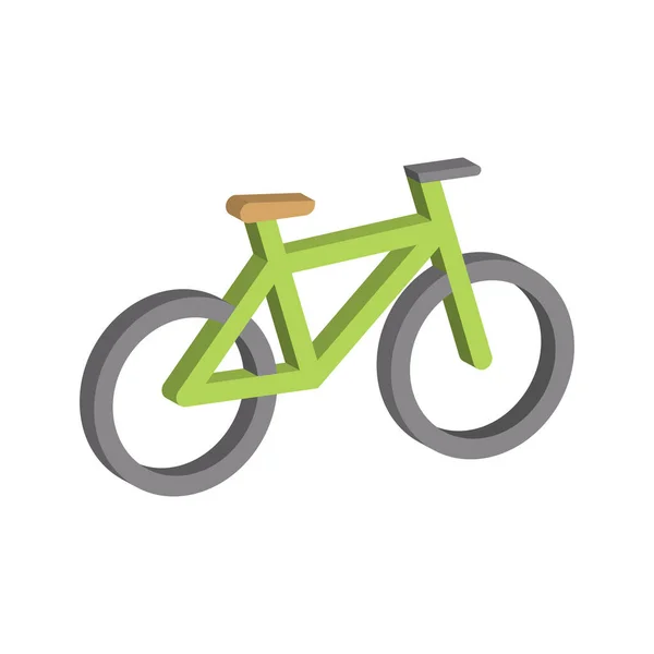Beyaz Arkaplanda Izole Edilmiş Bisiklet Simgesi Vektör Çizimi Izometrik Görünüm — Stok Vektör