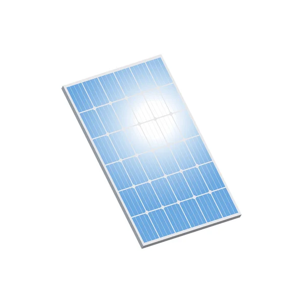 Solar Panel Solar Panel White Background Vector Illustration Realistic Isometric — 스톡 벡터