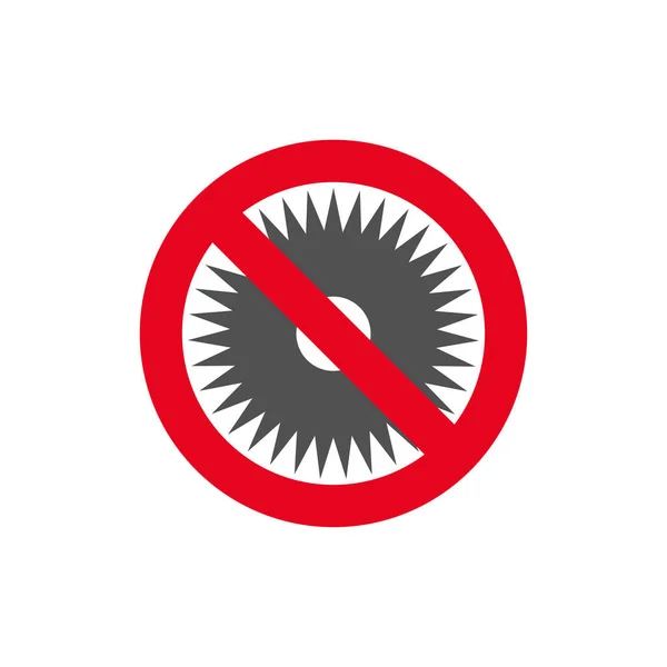 Заборонений Знак Заборонено Ставити Диск Циркуляційної Пилки Плоский Стиль Ізольовано — стоковий вектор