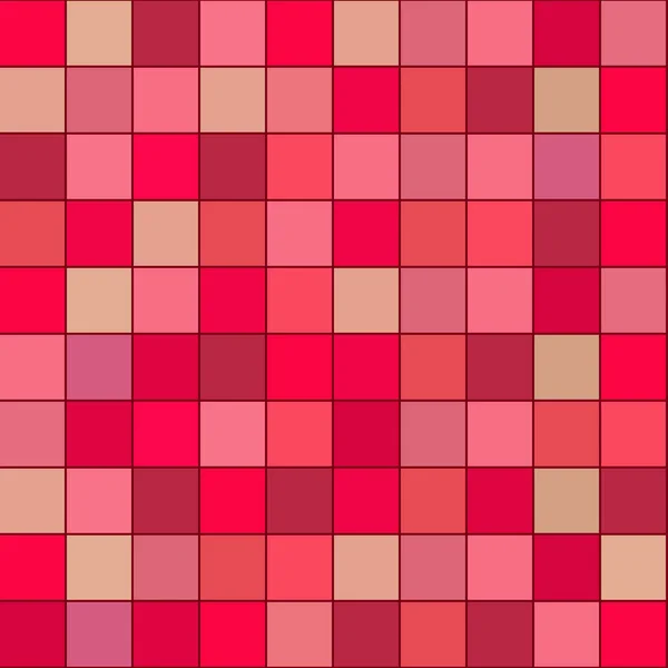 Бесшовный Абстрактный Узор Изображением Квадратов Одинакового Размера Красно Розовых Тонах — стоковый вектор