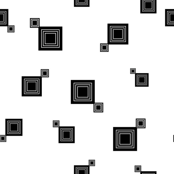 Nahtloses Schwarz Weißes Quadrat Muster Form Von Rahmen Auf Weißem — Stockvektor