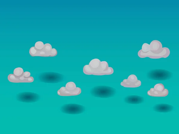 Illustration Représentant Des Nuages Flottant Travers Ciel Leurs Ombres Floues — Image vectorielle