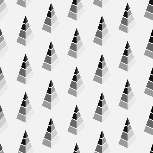 Nahtloses Geometrisches Pyramidenmuster Unterteilt Segmente Schwarzen Und Weißen Farben — Stockvektor