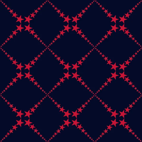 Motif Sans Couture Leurs Étoiles Rouges Formant Une Maille Décorative — Image vectorielle