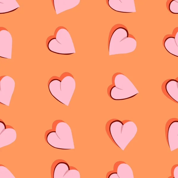 Patrón Sin Costuras Con Imagen Corazones Color Rosa Sobre Fondo — Vector de stock