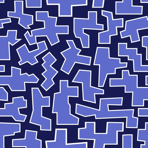 Абстрактный Рисунок Фигурок Неправильной Формы Синих Тонах Печати Ткани Одежду — стоковый вектор