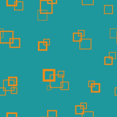 İç dekorasyon için olduğu kadar kumaşlar ve ambalaj üzerindeki baskılar için mavi zemin üzerinde birbirine bağlı sarı kareler gruplarının kusursuz deseni