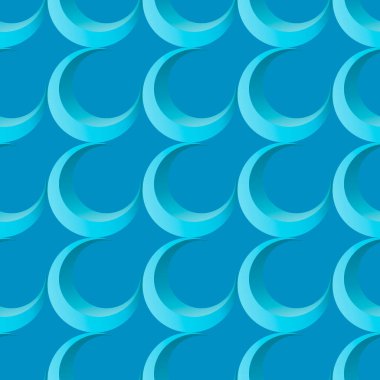 seamless abstract pattern in the form of curls in blue and light blue tones for prints on fabrics, packaging, covers, ceramics, as well as for interior design in a water style