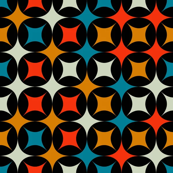 Nahtloses Muster Aus Mehrfarbigem Ornament Aus Viereckigen Sternen Für Drucke — Stockvektor