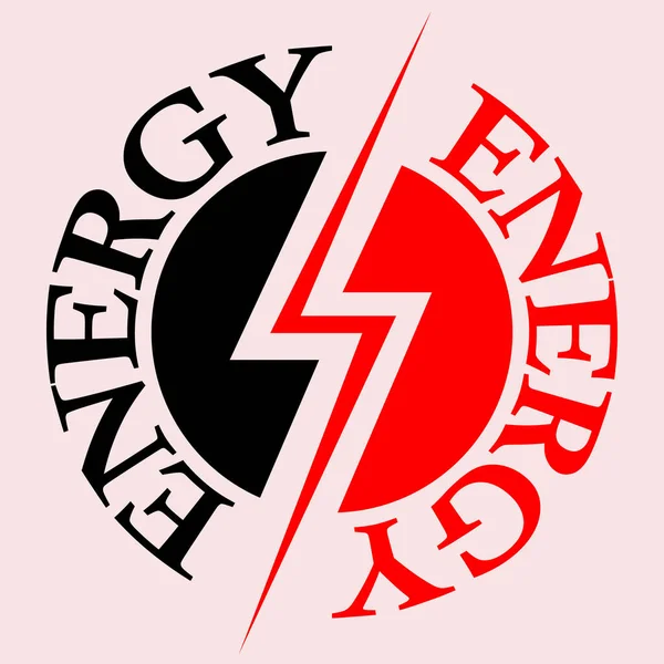 Illustration Mit Den Worten Energie Und Dem Blitzsymbol Form Eines — Stockvektor