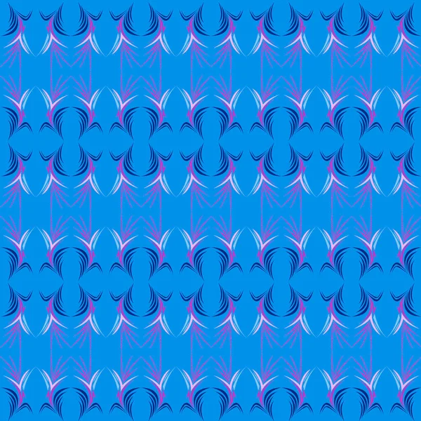 Nahtloses Muster Form Eines Ornaments Blautönen Für Drucke Auf Stoffen — Stockvektor